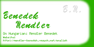 benedek mendler business card